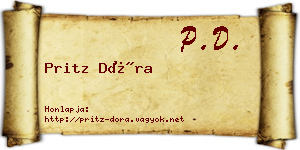 Pritz Dóra névjegykártya